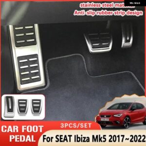 ブレーキペダルシート IBIZA MK5 2022 2017 2021 自動車用ステンレスゴム滑り止めドリルなしペダル MT