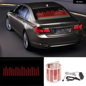 LED ミュージック リズム フラッシュ ライト ファイアレッド サウンド起動センサー イコライザー リア フロント シールド ステッカー スタイリング ネオン