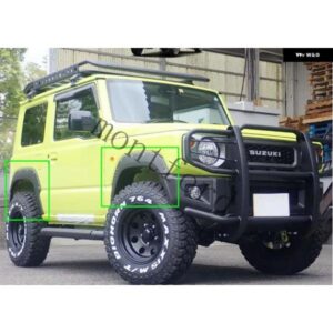 スズキ 4個 カースタイリングマットブラックホイールアイブロウラウンドアークフェンダー マッドフラップ マッドガード スプラッシュガード ジムニー