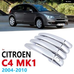 クロームハンドルカバー トリムシトロエン C4 MK1 2004 2010 ステッカー オートスタイリングエステート 2005/09/01