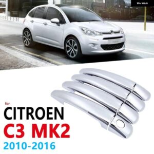 クロームハンドルカバー トリムシトロエン C3 MK2 2010 2016 4 ドア ステッカー スタイリング 2009-15