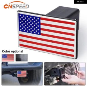 トレーラーヒッチカバー ーメタル プロ仕様車ヒッチキャップ ピックアップトラック SUV アメリカ国旗バッジ トレーラーフックカバー