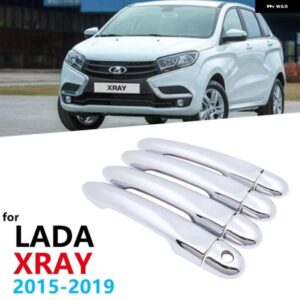 なクロームサイドドアハンドルカバー トリムLADA XRAY AVTOVAZ 2015-19 ステッカー キャッチ