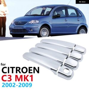 な安定性新クロームドアハンドルカバー トリムシトロエン C3 MK1 2002 2009 ステッカー キャッチオートスタイリング