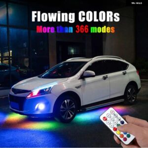 RGB LED ストリップ ミュージック リモコン ストリーマー チューブの下流れる アンダーグロー アンダーボディ システム ネオン ライト