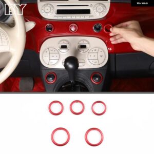カー インテリア センターコンソール ガラスリフトハザード灯ボタントリムリング 装飾 ステッカー フィアット 500 2010-2022 自動車