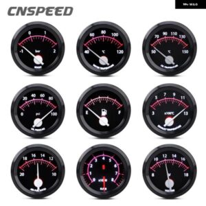 2インチ 52MM 12V レーシングカーターボブーストゲージ水温タコメーター RPM ゲージ油圧センサー付き電圧メーター ポインター LED