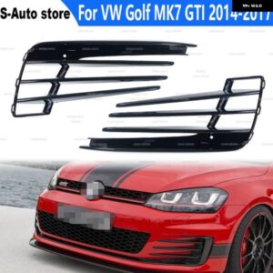 1ペア VW ゴルフ MK7 GTI 2014-2017 フロント フォグライト グリルグリルアンダーバンパー グリルカバー 5G0853665E 5G0853666E