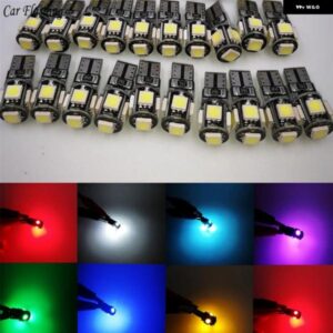 20個 T10 キャンバスホワイトブルーレッドイエローピンクグリーンアイスブルー 5SMD カーライト W5W 194 168 エラー電球 DC 12V
