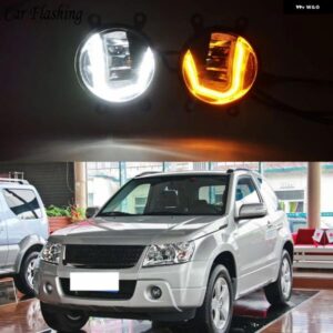 スズキ 1セット 3-IN-1 機能オート LED DRL デイタイム ランニングライトカープロジェクター フォグランプ 信号灯 グランド VIT