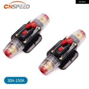 サーキット ブレーカー 12V 24V 適合自己回復ヒューズ電源ヒューズホルダー スイッチ 付き 40A 50A 60A 80A 100A 125A 150A