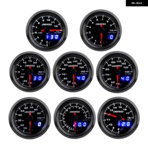 2インチ 52MM ターボブースト水温油温オイルプレスボルト空燃比排気ガス温度タコメーター カーゲージ 7 色 LED 付き