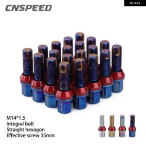 20ピース/セット円錐形カバー ホイールボルト M14 * 1.5 ラグナット スリーブ位置決めピンと潤滑剤付き