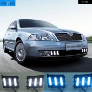 2ピース/セットカースタイリング デイライト デイタイム ランニングライト LED DRL シュコダ オクタビア A5 2007 2008 2009 防水 デイライト