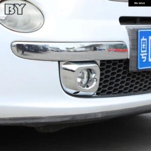 2個 フィアット 500 2011-2015 フロント フォグライト ランプカバー フレームトリム ステッカー 自動車外装