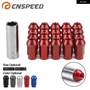 7075-T6 アルミスタイル 20個 M12X1.5 M12 * 1.25 レーシングカー六角 19MM ホイールナットラグナットボルト