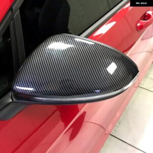 2個 VW ゴルフ MK7 7.5 GTI 7 7R ミラーカバー キャップバックミラーケースカバー カーボンルックブライトブラックマットクロームカバー