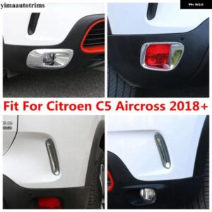 クロームフロント/リアバンパー フォグライト ランプアイブロウまぶた ストリップ フレームカバー トリムシトロエン C5 エアクロス 2018 - 2024