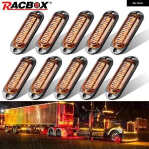 10個 12V 24V 4 LED サイドマーカー ライトトラックハザード灯 RV インジケータークリアランスレッドアンバートラフィックライトグリル信号ランプ