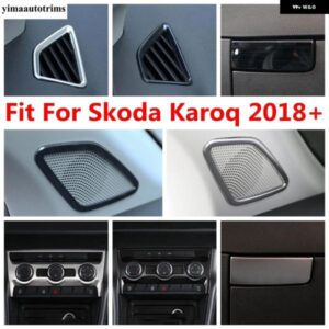ピラースピーカー/グローブボックス スパンコール/ACエアベントアウトレットパネルカバー トリムステンレス シュコダ カロク2018-2022