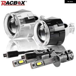 LED エンジェルアイズレンズフルキット H4 H7 ヘッドライト レンズ 2.5 HID バイキセノンプロジェクターレンズ H1 LED 電球付きカーライト