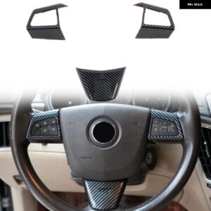 キャデラック CTS 2008-2013 ABS カーボンプリント インテリア ステアリングホイール 装飾 カバー トリム ステッカー