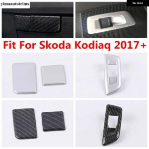 グローブボックス スパンコール / リア テールゲート ボタンパネルカバー トリム シュコダ コディアック 2017 - 2023 カーボン / マット インテリア