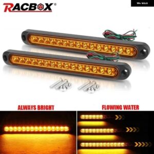 トレーラーウィンカーライト 15 LED リア テールライト 24V アンバーレッド流水インジケーター サイドメーカーライト フラッシュ DRL ライトバー