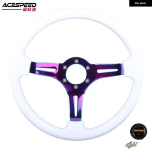 350MM 14インチステアリングホイール メッキネオクロームフレームABSステアリングホイール カーとシミュレーションPCゲーム