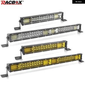 フォグライト 3 列 LED ライトバーオフロード LED バー 10 20インチ コンボ黄色 LED ワークライトバー LADA トラック SUV ATV 4X4 4WD 12V 24V