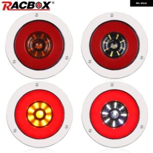 4インチ ラウンド LED テールライト 12V 24V トラックトレーラーブレーキストップライトリバースシグナルランプステンレス DRL LED ターン テールライト