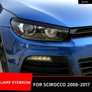 VW シロッコ 2008-2017 アイブロウ ヘッドライト 蓋ブラックカーボン PP プラスチック 外装チューニングアクセサリーパーツ