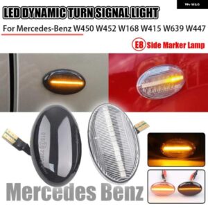 スクロール点滅ウインカー ランプ LED ダイナミック サイドマーカー ライト ベンツ スマート W450 W452 A クラス W168 ヴィト W639 W447 シタン W415