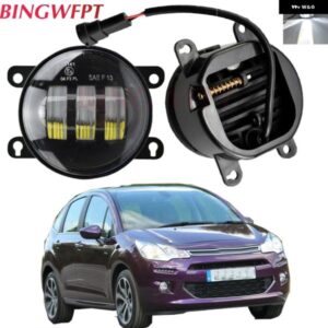 2IN1 車 H11 12V LED フォグランプ シトロエン C6 C4 C5 C3 FC_ ハッチバック 2005/10/01 デイタイム ランニングランプ 付き