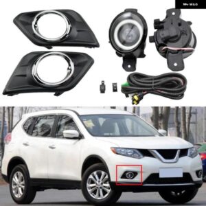 エクストレイル T32 ローグ 2014-2017 LED フォグランプ フォグライト ヘッドライト スイッチ ハーネス カバー フォグランプ フレーム グリル グリル