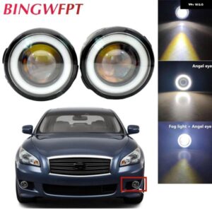 2個 インフィニティ M M25 M37 M56 2011 2012 2013 車 LED フォグライト エンジェルアイ DRL デイタイムランニングライトホワイト 30 ワット 12 V 2個