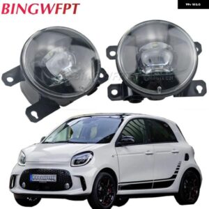 2 X LED フォグライト スマート フォーツー W453 2014-2019 30W H11 フロントバンパー レンズ フォグランプ アセンブリ高輝度