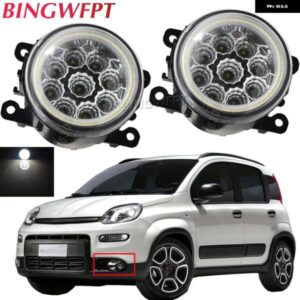 2個 フロントバンパー LED フォグライト アセンブリエンジェルアイデイタイムランニングライト DRL フィアット プント EVO パンダ 20111 2012 2013