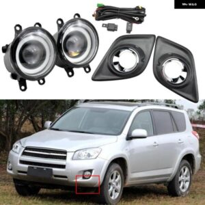 フォグライト アセンブリキット LED RAV4 2009/12/01 DRL フロントバンパー ランプハロゲン電球 フォグランプ