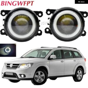 2 X フロントバンパー エンジェルアイ フォグライト アセンブリ LED フォグデイタイムランプ DRL 12V フィアット 500 パンダ プント エボ フリーモント