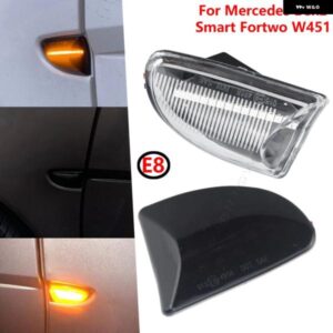 スマート フォーツー 451 MK1 MKII 2007-2015 2個 スモークレンズアンバー LED ダイナミック サイドマーカー ライト ウィンカー ライト矢印フラッシャー