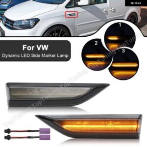ダイナミック LED サイドマーカー ライト流れるシーケンシャル ウィンカー ランプウインカー VW キャディー 2015-19 1ペア