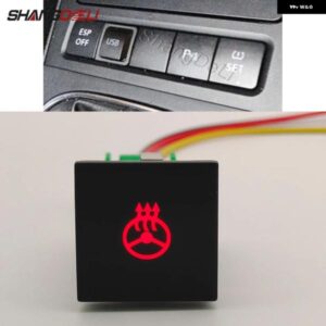 赤色 LED ライトの電源オンオフ ステアリング ホイール 加熱制御スイッチボタン VW ゴルフ 6 MK6 キャディー EOS シロッコ 2006-2012