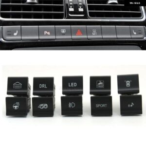 1PC 車 LED ステアリング ホイール 熱ファンミラー 熱 レーダー パーキングセンサー電源スイッチボタン VW ポロ 6C 2014 2015 2016