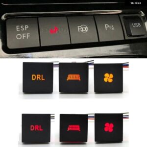 1PC 車 LED DRL ライトパッキング レーダー 電源オンオフカメラ音楽スイッチ プッシュボタン VW ゴルフ 6 MK6 ジェッタシロッコアクセサリー