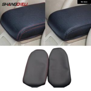 1PC シュコダオクタヴィア A7 2015-18 PU レザーカーアクセサリーアームレストボックス カバー クッションパッド