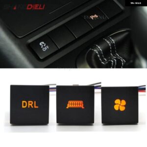 車オレンジ LED DRL ライトパッキング レーダー 電源オンオフカメラミラー スイッチボタン VW ゴルフ 6 ジェッタ 5 MK6 キャディーシロッコ