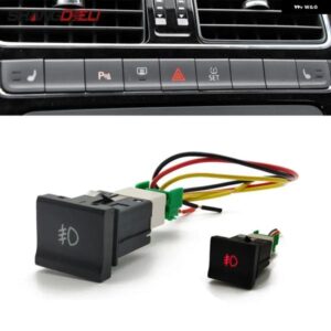 赤色 LED ライトフロント フォグライト スイッチ フォグランプボタン ワイヤー VW ポロ 6C 2014 2015 2016 アクセサリー