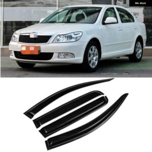 シュコダ オクタヴィア 2007-14 サイドウィンドウベントバイザー サンレインディフレクターガード粘着カバー トリム
