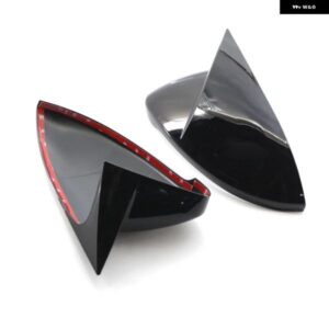 ブラックミラー カバー VW ゴルフ 7 ミラー バットマン ホーン形状 アドオン ステッカー キャップチューニング MK7 7.5 GTD R GTI GTE VII E-GOLF SPORTSVAN